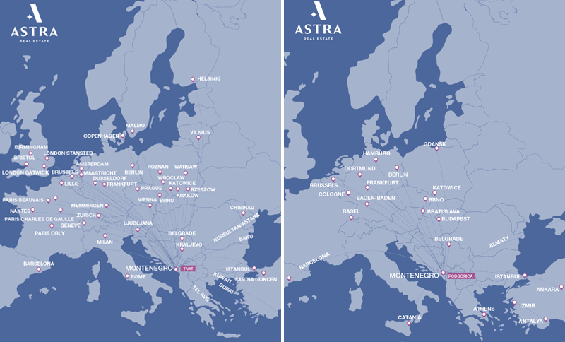 new summer flights to montenegro astra real estate